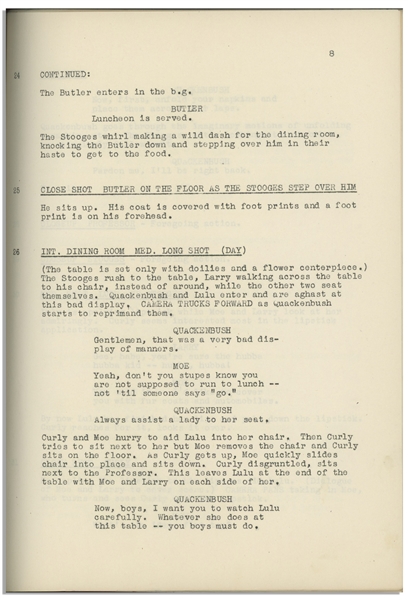 Moe Howard's 29pp. Script Dated April 1946 for The Three Stooges Film ''Half-Wits Holiday'', With Working Title ''No Gents - No Cents'' -- Very Good Condition